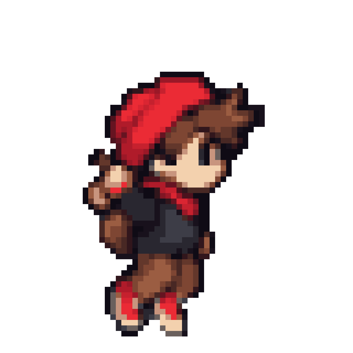 Towerling's pixel adventurer leaping upward through the tower